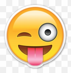 Face With Stuck Out Tongue And Winking - Emoji Faces png