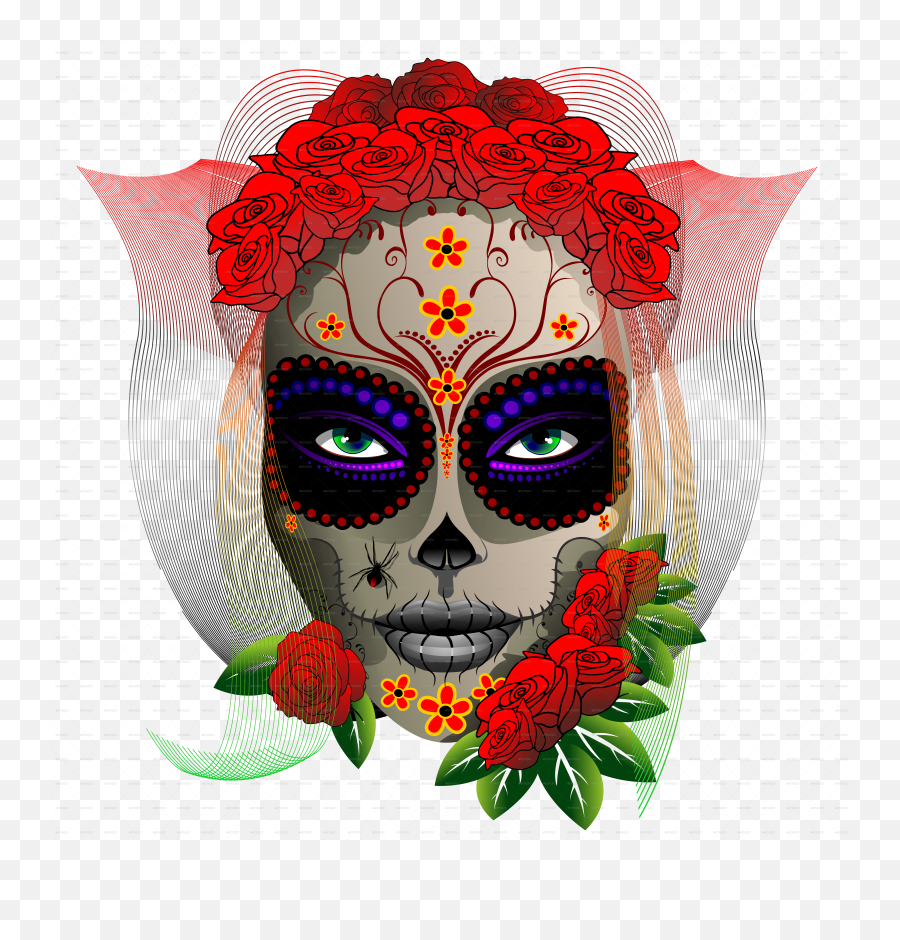 Skull Girl Dia De Los Muertos - Buenas Noches Imagenes De Dia De Muertos  Png,Dia De Los Muertos Png - free transparent png images 