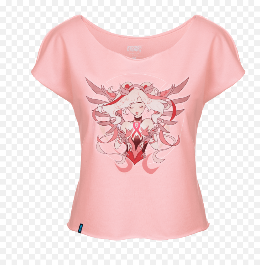 Overwatch Adds Special Pink Mercy Skin For Breast Cancer - Overwatch Pink Mercy Shirt Png,Mercy Overwatch Png