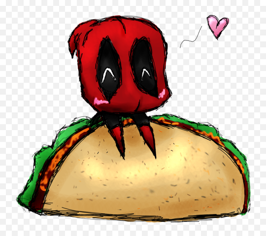 Tacos Clipart Kawaii Transparent Free For - Kawaii Deadpool Dibujo Facil Png,Taco Clipart Png