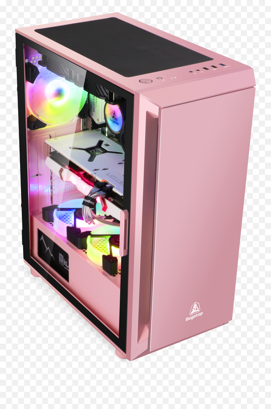 Segotep Gank 5 Gaming Computer Pc Case - Pink Pc Case Png,Transparent Computer Case