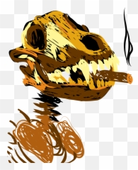 Van Gogh Wolf Skull And Cigar - Drawing Png,Wolf Skull Png