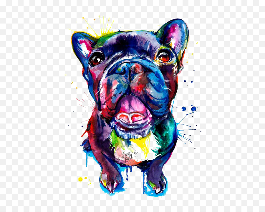 Download Bulldog Pug Dog French Pet Bull Pit Clipart Png - Watercolor French Bulldog,Pit Png