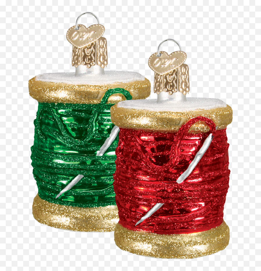 Old World Christmas Blown Glass Spool Of Thread Ornament - Christmas Ornament Png,Spool Of Thread Icon