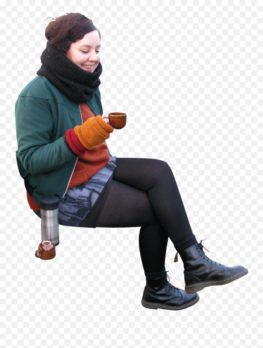 People Drinking Coffee Png Sitting