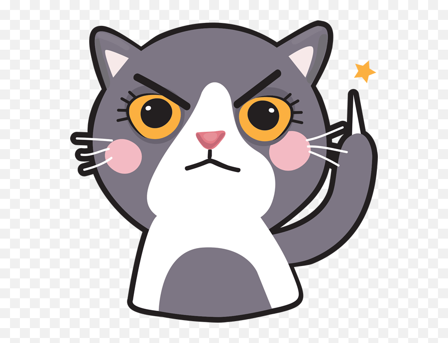 Download Angry Catmoji - Sticker Png Image With No Soft,128x128 Icon Cat