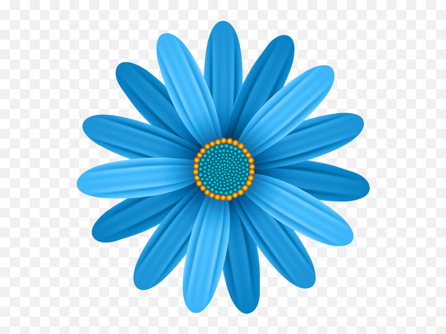 Blue Flower Transparent Png Clip Art - African Daisy Flower Art,Daisy Transparent Background
