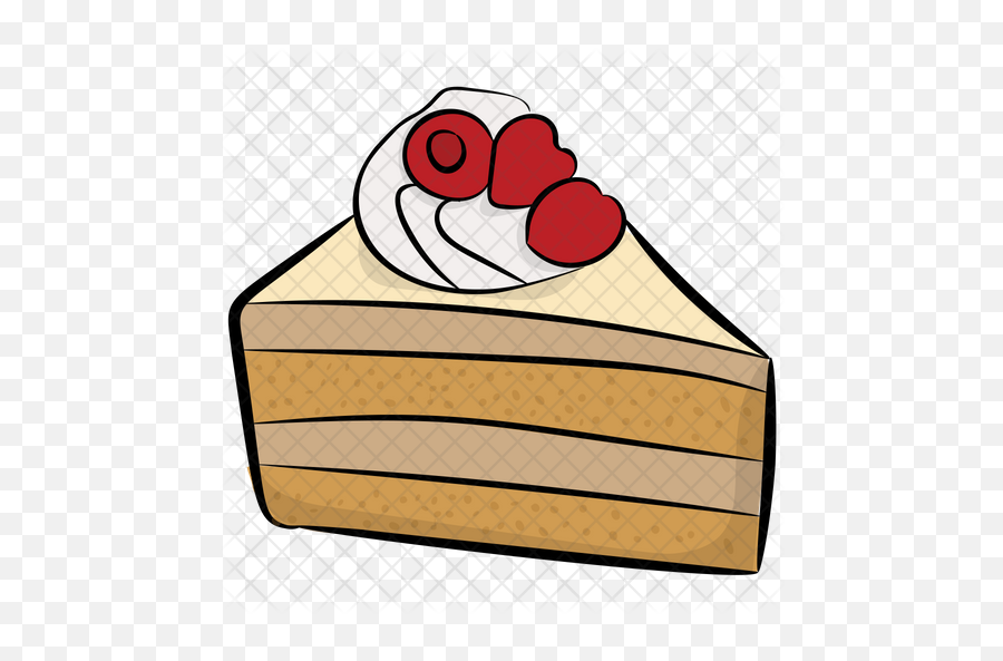 Cake Slice Icon Of Doodle Style - Slice Of Strawberry Cake Clipart Png,Cake Slice Png
