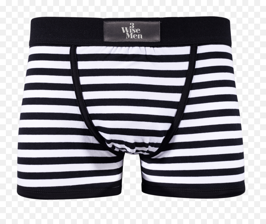 Black And White Stripe Fitted Boxers Png