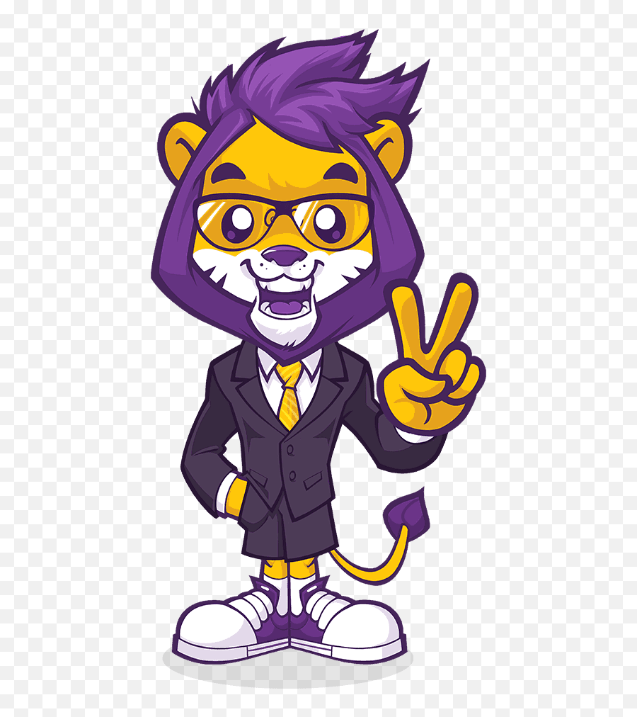 Joy Brand Identity Logo Design And Mascot - Mascot Drawing Png,Lion Mascot Logo