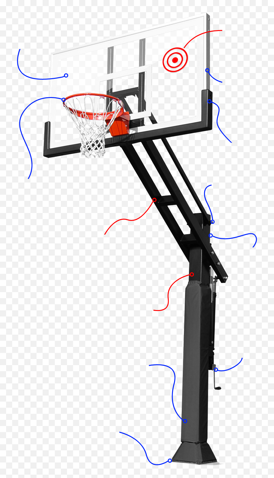 Pro Dunk Basketball Goals - Nba Basketball Ring Drawing Png,Basketball Goal Png