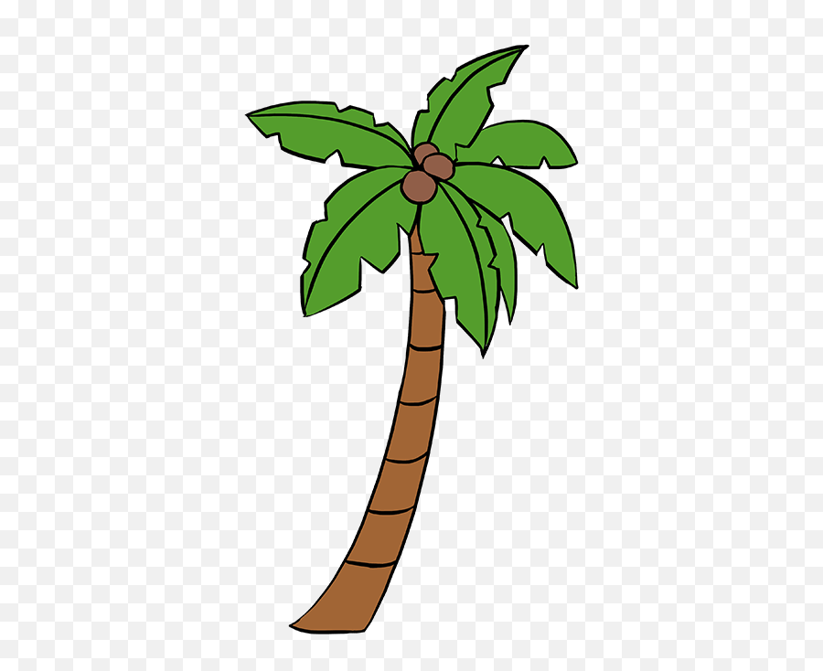 How To Draw A Palm Tree - Really Easy Drawing Tutorial Palm Tree Drawing Png,Palm Tree Emoji Png