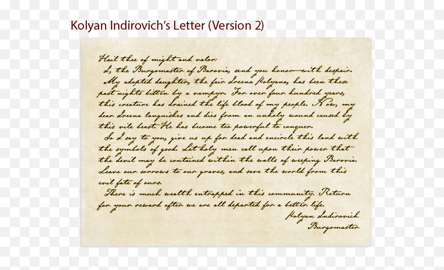 Beyond Forums - Kolyan Indirovich Letter 2 Png,Curse Of Strahd Logo