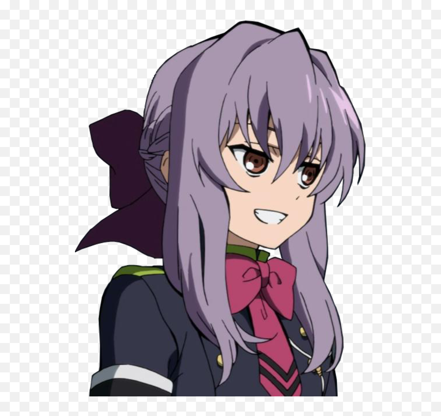 Facial Expression Purple Human Hair Color Anime Mammal - Shinoa Hiiragi Wallpaper Android Png,Anime Gif Transparent