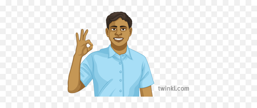 Person Doing Ok Hand Sign General People Boy Student Okay - Sign Language Png,Ok Hand Sign Transparent