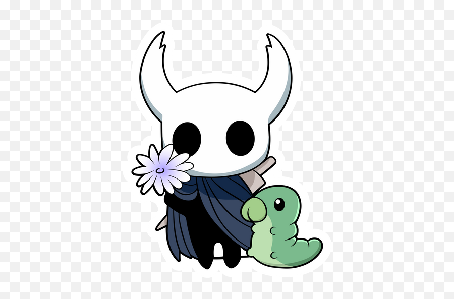 Knight With Flower Sticker - Art Hollow Knight Cute Png,Hollow Knight Transparent
