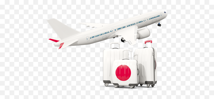 Luggage With Airplane Illustration Of Flag Japan - Airplane Japan Icon Png,Airplace Icon