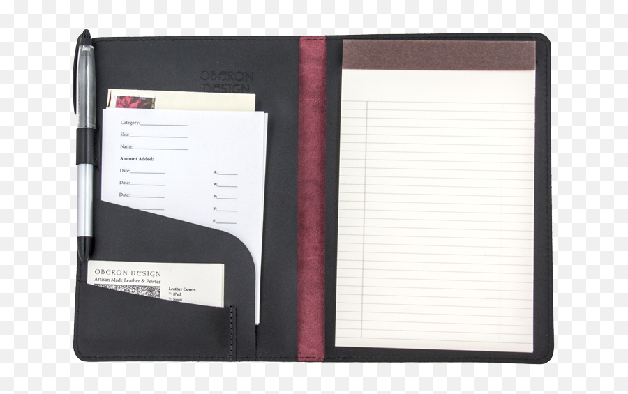 Leather Portfolio With Notepad Pockets And Pen Holder - Portfolio In A Notebook Png,Notepad++ Old Icon Vs New