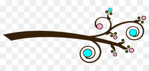 Pink And Aqua Tree Branch Clip Art - vector Cute Clipart png