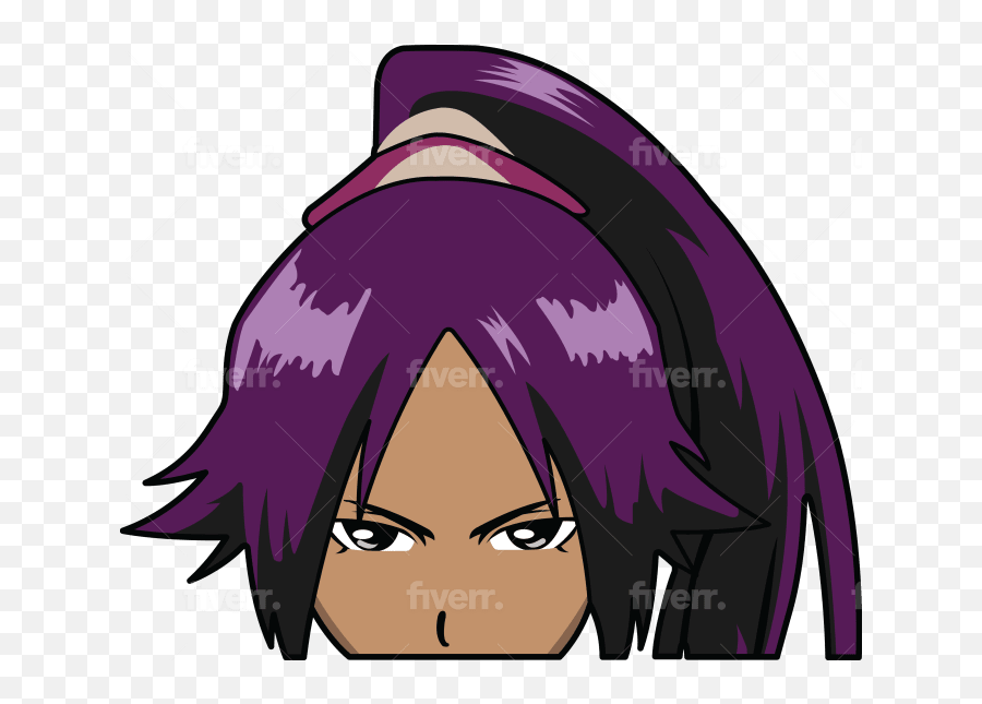 Create You An Anime Peeker Sticker Vector Design For Your - Fictional Character Png,Yoruichi Icon