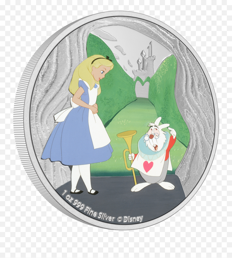 Disney Alice In Wonderland - White Rabbit 1oz Silver Coin Alice And The White Rabbit Png,Silver League Icon