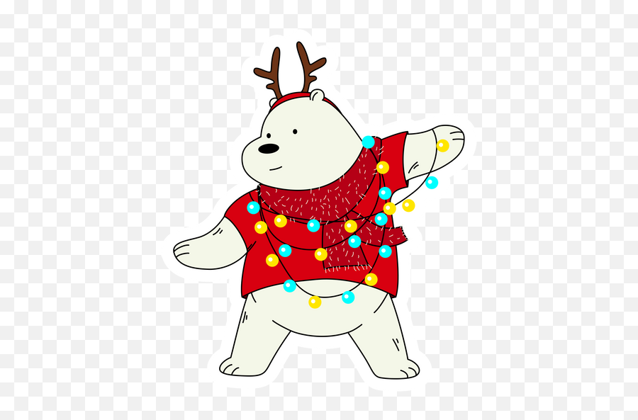 We Bare Bears Ice Bear Christmas Mood Sticker - We Bare Bears Christmas Transparent Png,Ice Bear Icon