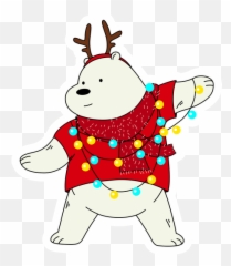 We Bare Bears Ice Christmas Mood Sticker - Transparent png
