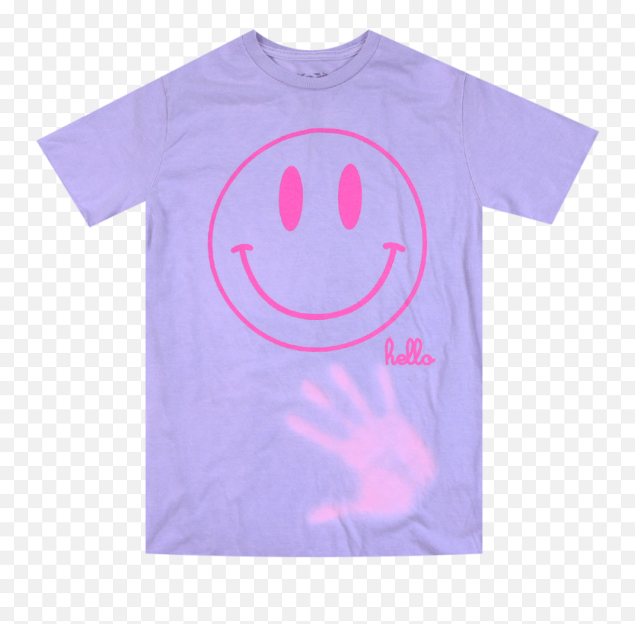 Hello Smiley Lavender T - Shirt Happy Png,Simley Face Text Icon