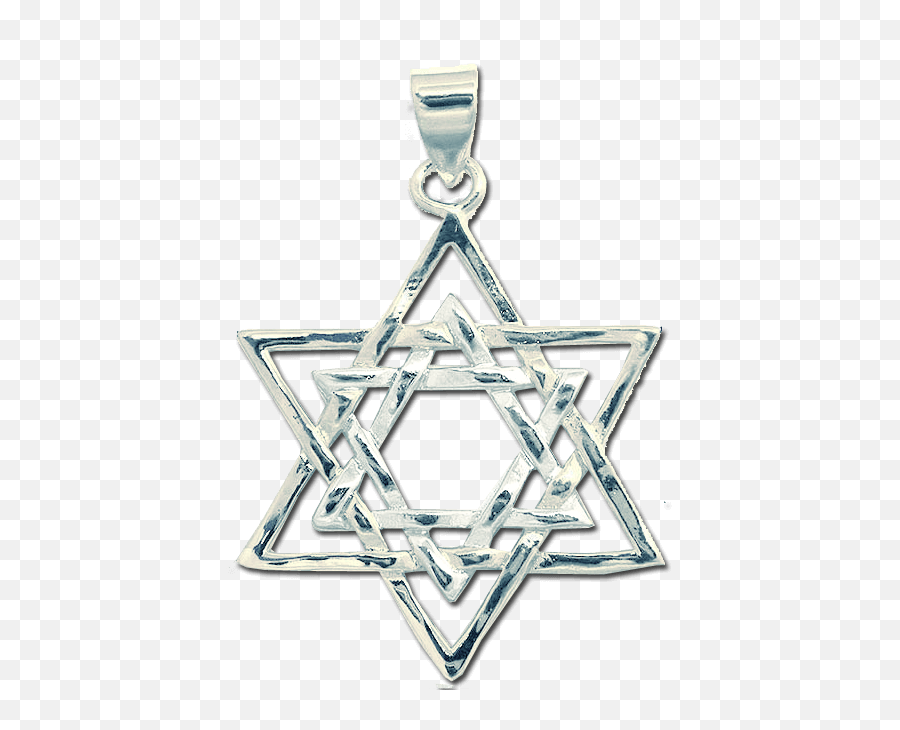 Download Hd Dounble Star Of David Pendant In White Gold - Locket Png,Star Of David Png