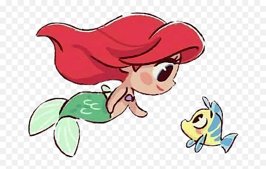 Ariel Flounder Thelittlemermaid - Cute Flounder Little Cute Cartoon Ariel Mermaid Png,Flounder Png