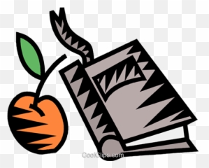Apple With School Book Royalty Free Vector Clip Art - png