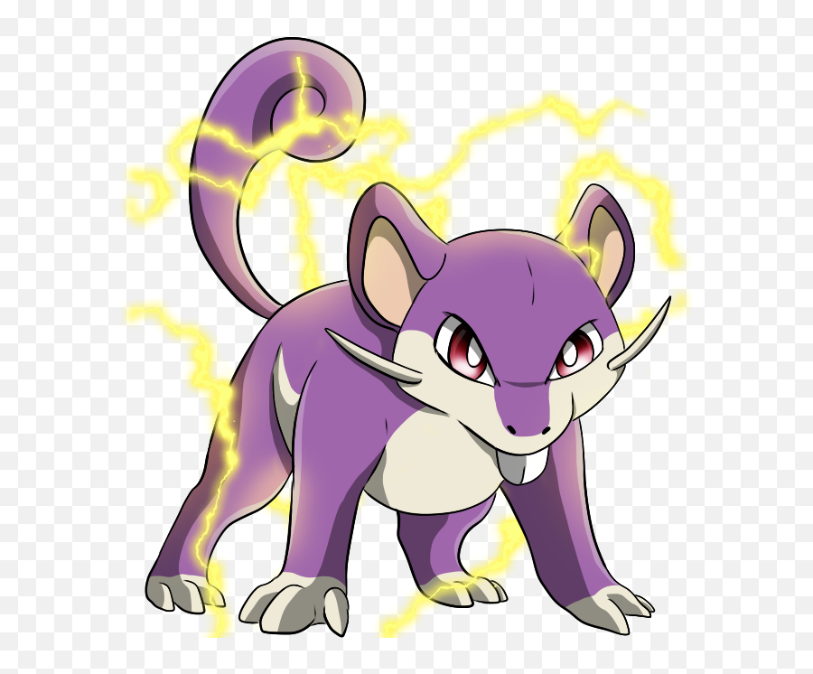 Pokemon 4019 Rattata Lightning Pokedex Evolution Moves - Rattata Pokemon Png,Purple Lightning Png