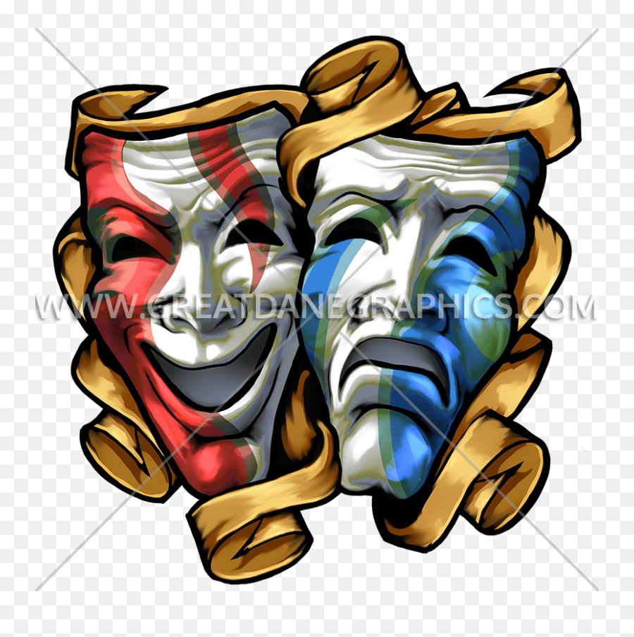 Drama Masks Colored - Colourful Drama Mask Logo Png,Drama Masks Png