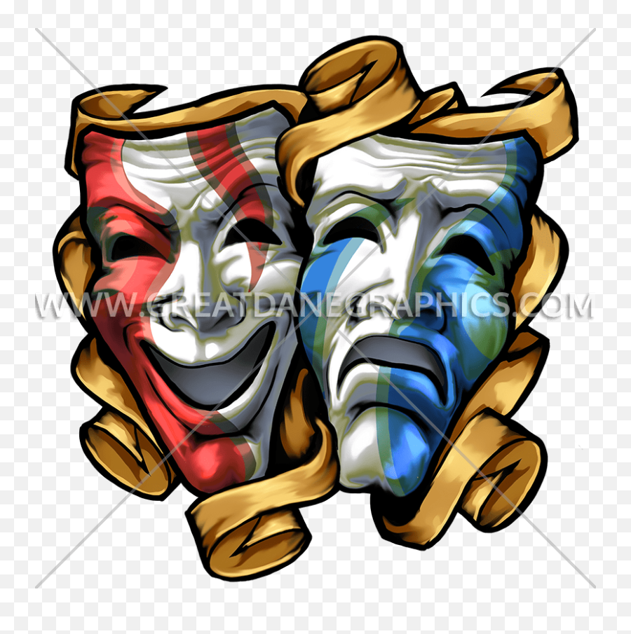 Drama Masks Colored - Colourful Drama Mask Logo Png,Drama Masks Png ...