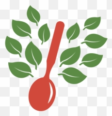 Red Colored Spoon With Green - Graphic Design png