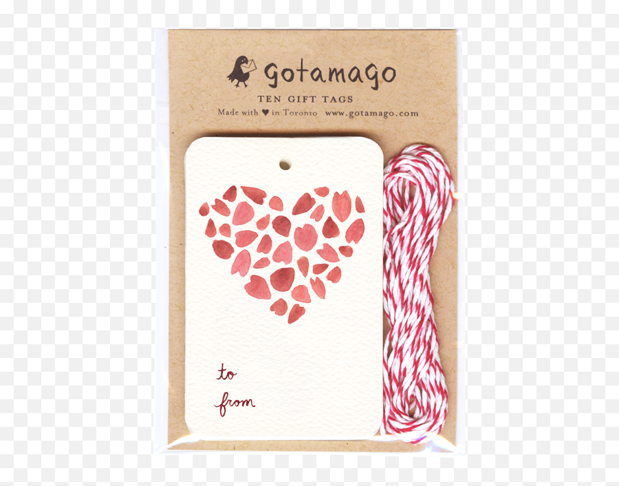 Sakura Heart Gift Tags Set Of 10 - Greeting Card Png,Gift Tag Png