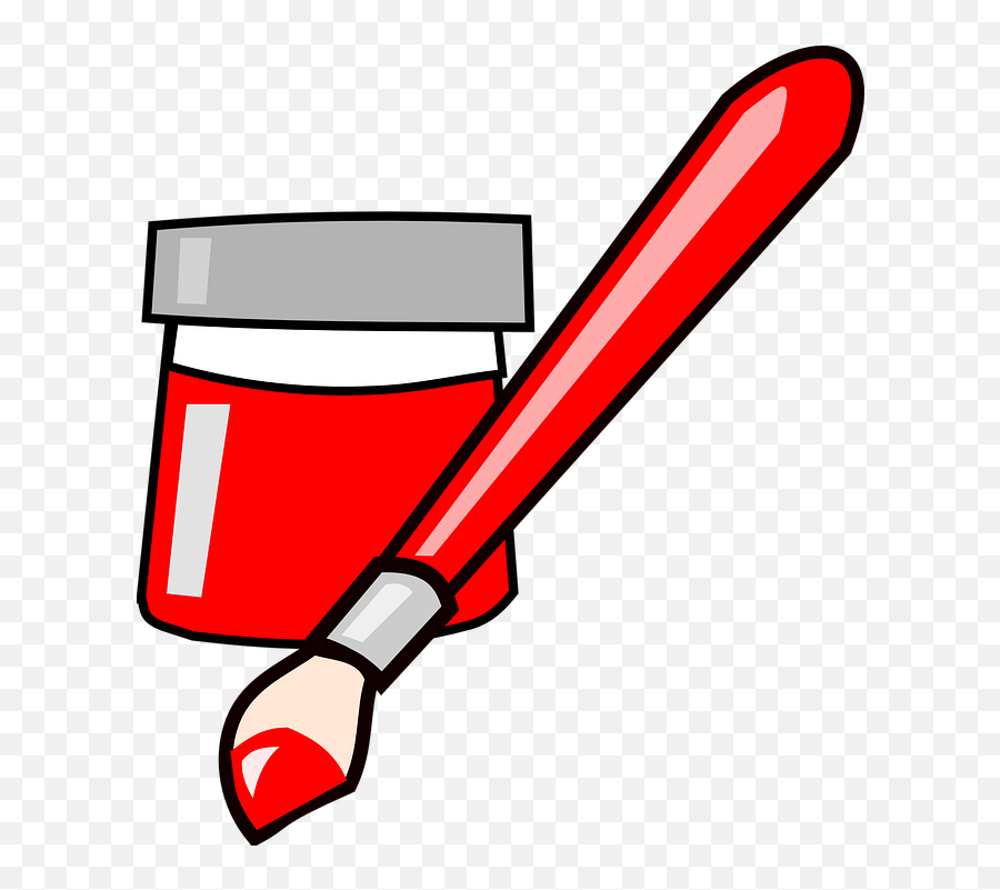 Paint Brush Red - Paint Brush Clip Art Transparent Cartoon Paint Brush Clip Art Png,Paint Brush Clip Art Png