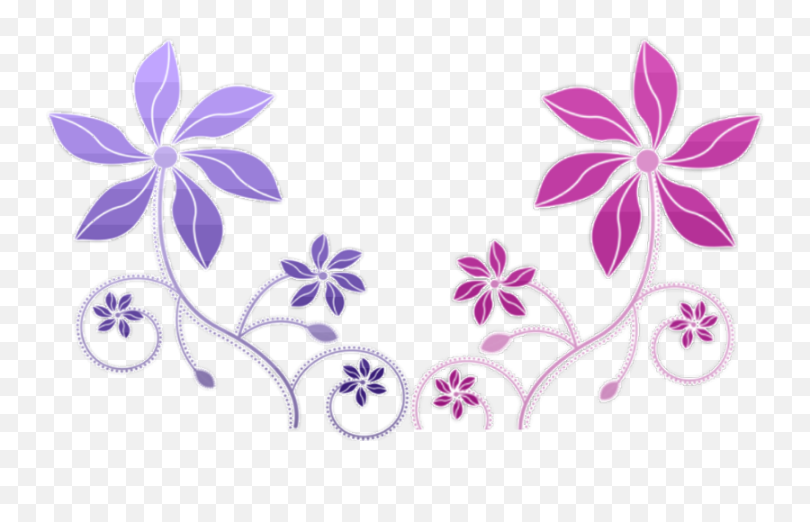 Pink And Purple Flowers Drawings - Purple Colour Flowers Png,Colorful Flowers Png