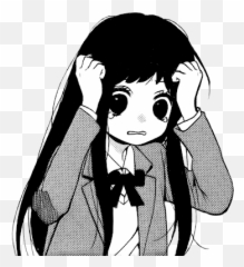 Black And White Anime Girl Funny Manga - Ushiro No Hikaruko Chan Png,Black And White Anime Png