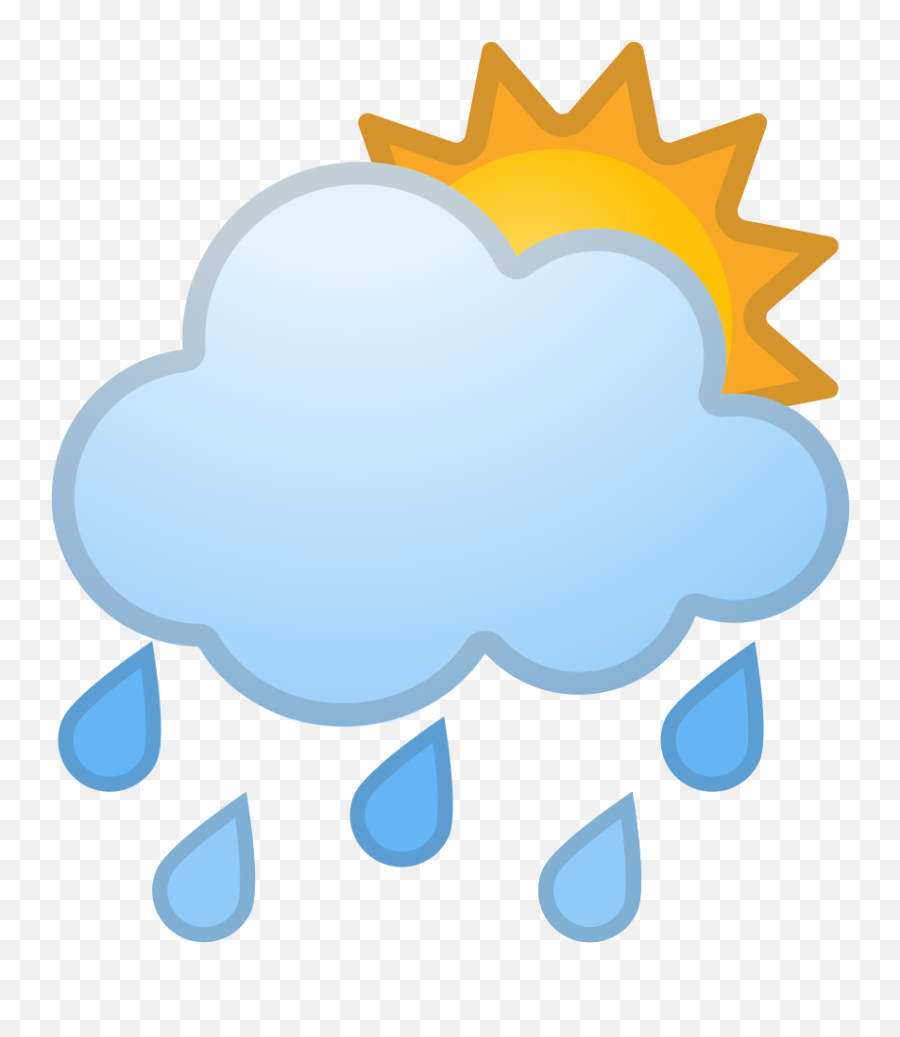 Sun Behind Rain Cloud Icon - Cartoon Sun And Cloud Png,Sun Emoji Png