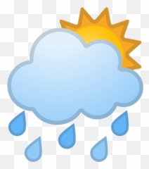 Sun Behind Rain Cloud Icon - Cartoon And Png