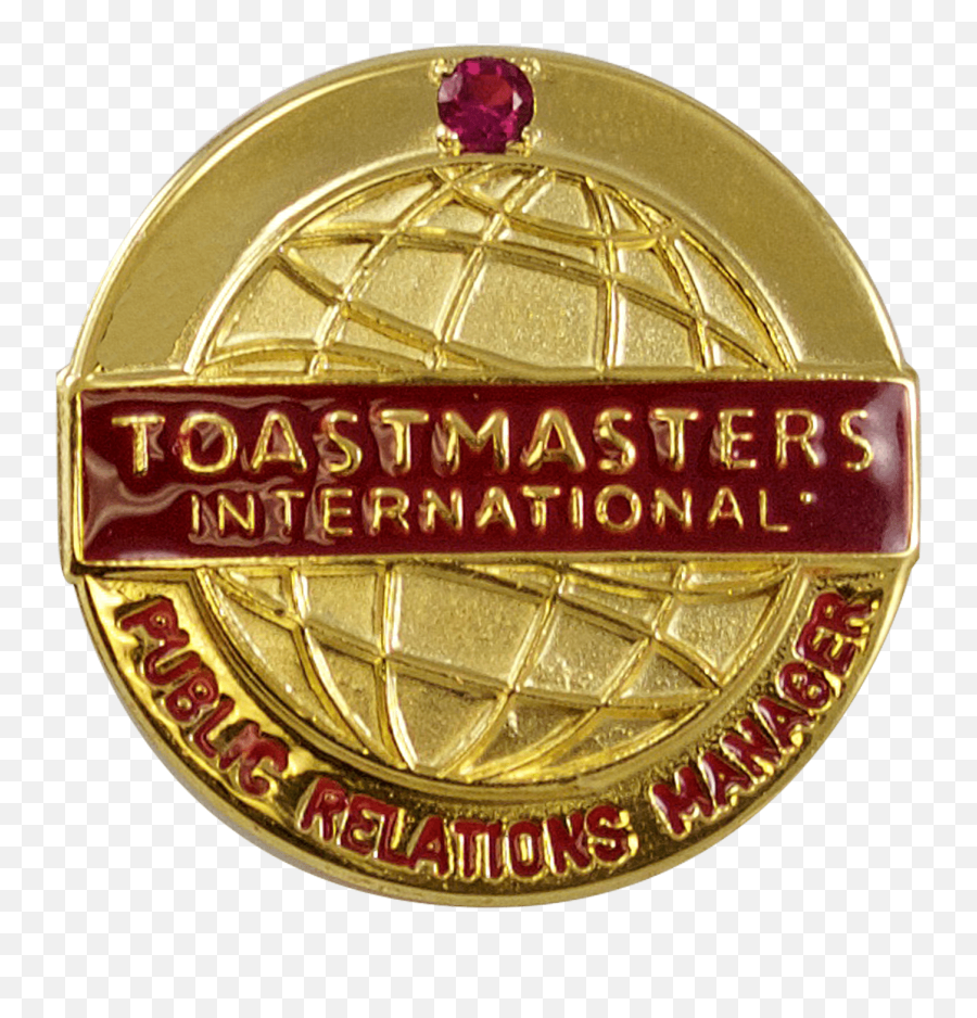 Public Relations Manager Pin With Stone Png Toastmaster Logo