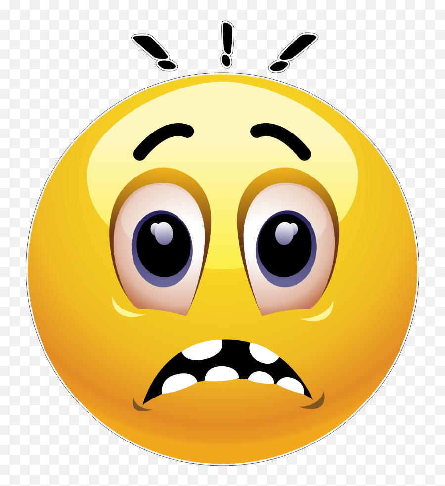 Scared Emoji Decal - Afraid Emoji Png,Scared Emoji Transparent