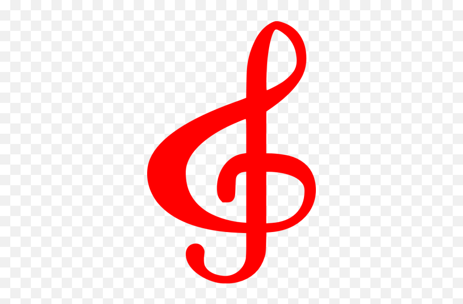 Red Treble Clef Icon - Music Png Icon Black,Transparent Treble Clef