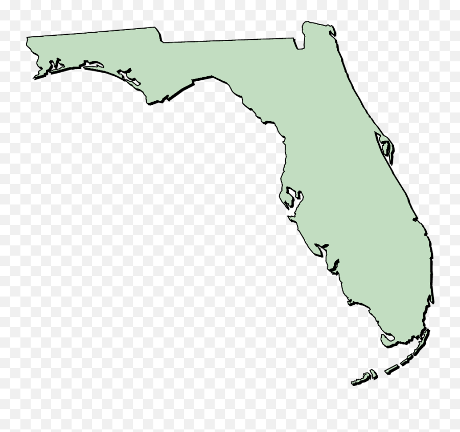 Florida Map Outline Transparent Png - Florida Map Clipart,Florida Map Png