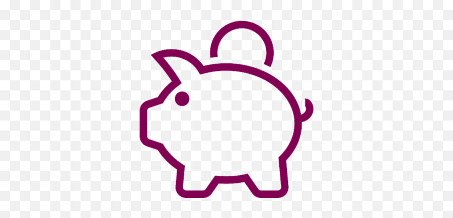 Piggy Bank Savings Pig Icon In Maroon - Piggy Bank Icon Transparent Background White Piggy Bank Icon Png,Piggy Icon