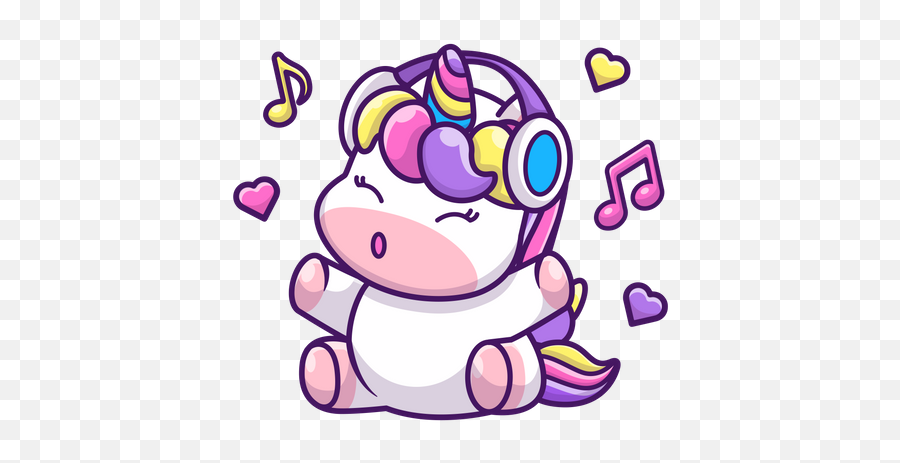 Best Premium Baby Unicorn Listening Music Illustration - Unicorn Music Png,Rainbow Unicorn Icon
