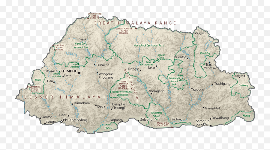Bhutan Map - Gis Geography Language Png,Mountain Map Icon
