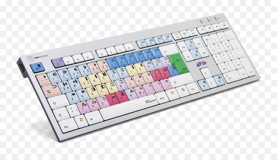 Avid Newscutter Pc Slim Line Us - Logickeyboard Avid Media Composer Slim Png,Avid Media Composer Icon