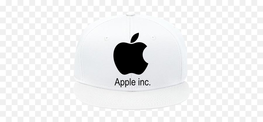 Apple Logo Flat Bill Hat Snap Back - Apple Mac Png,Black Apple Logo